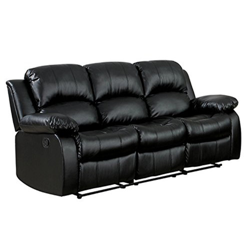 Black three seater - black, sofa