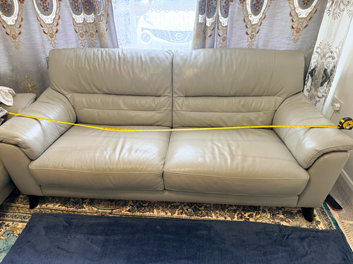 Dfs grey leather seater sofa - grey,