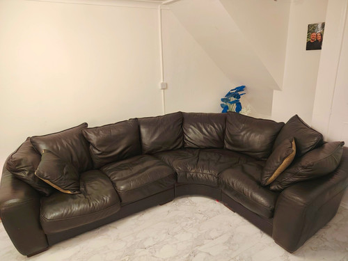 Brown leather corner - brown,