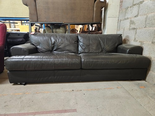 Brown leather seater - seater,