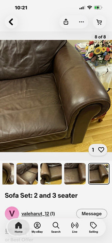 Brown leather seater sofa - brown,