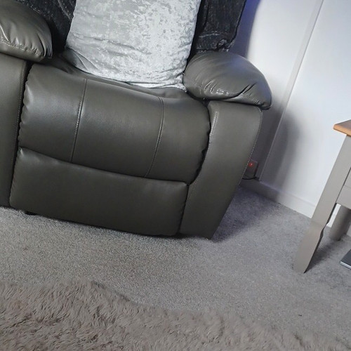 Dfs grey leather - seater, sofa