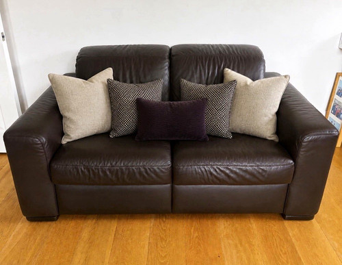 Natuzzi brown leather - leather, 2-seater