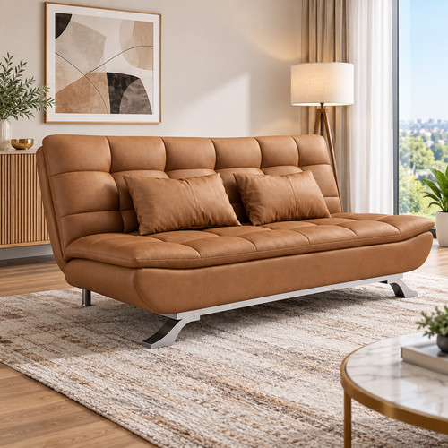 Seater sofa bed leather - seater,