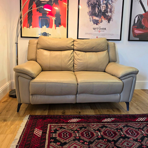 Beige leather seater - beige,