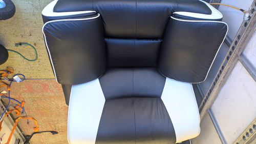 Black white faux leather - &,