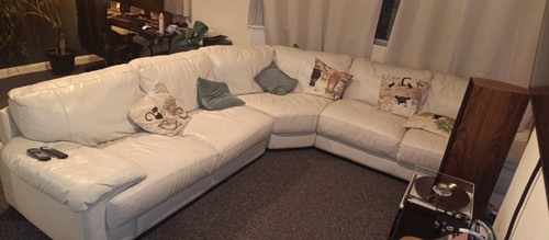 Large cream italian - italian, leather