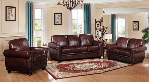 Brown leather seater - seater, or