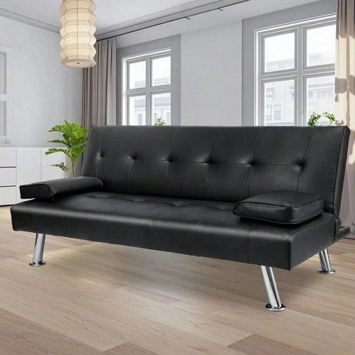 Sofa bed faux leather - sofa,