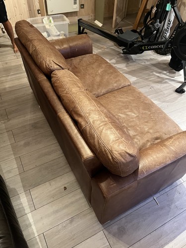 Brown leather seater - 2-seater, sofa