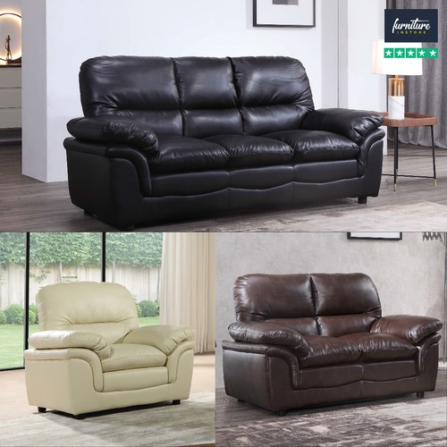 Leather sofa suite 1 - sofa, 3+2+1