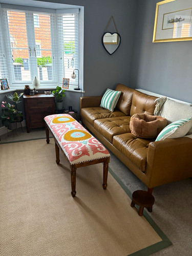 Brown faux leather seater - leather, 3-seater