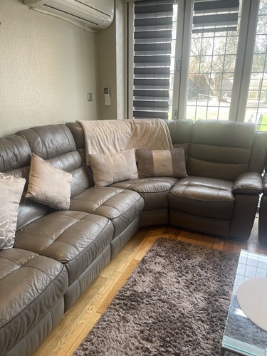 Shaped leather recliner - shaped,