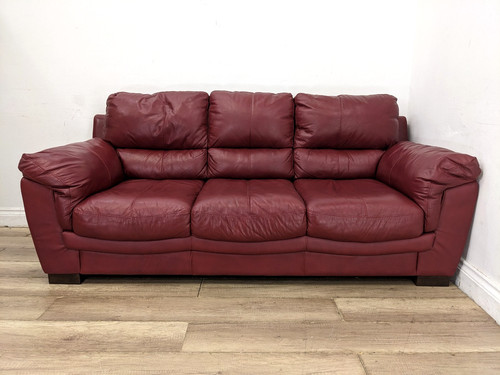 Sofa seater oxblood leather - 3,