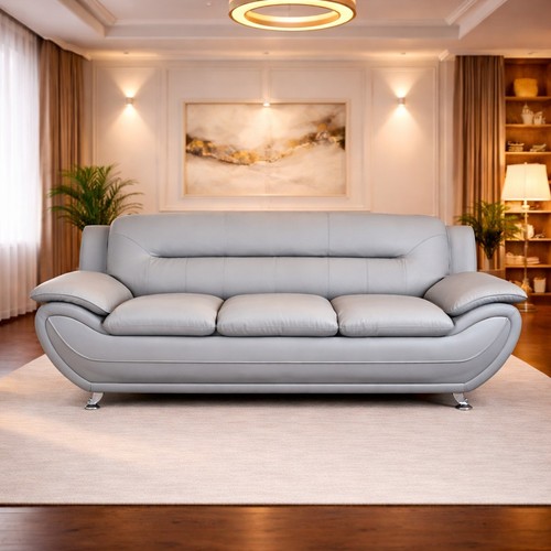 Modern faux leather sofa - modern,