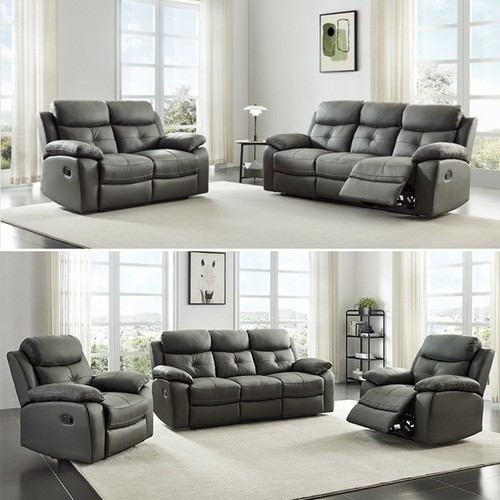 Recliner sofa leather 1 - leather, 3+2+1