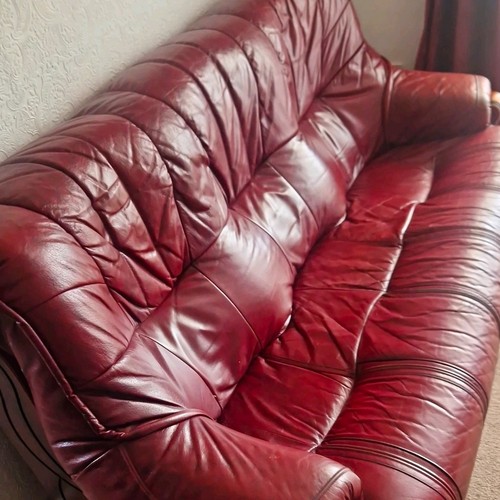Burgundy leather seater - burgundy, 3
