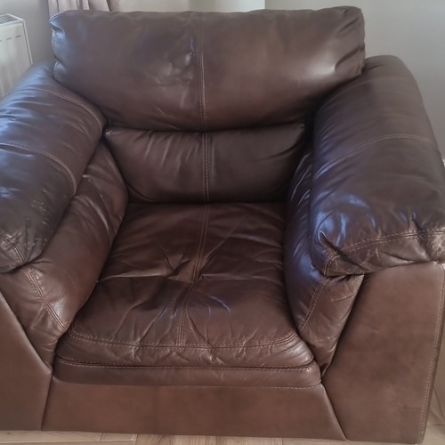 Brown leather sofa - brown,