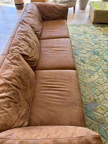 Large brown leather - large, sofa
