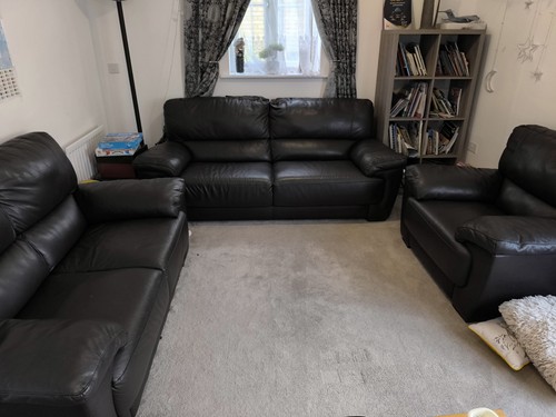 Leather sofa set piece - sofa, 3-piece
