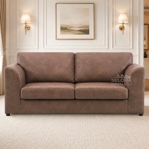 Sofa set brown tan faux - set,