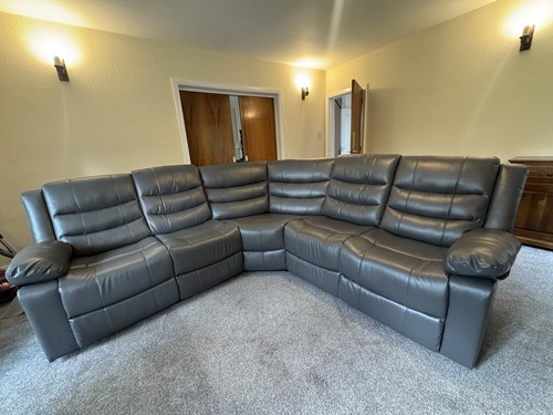 Recliner grey leather - recliner, corner