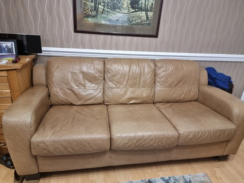 Leather seat settee - 3,