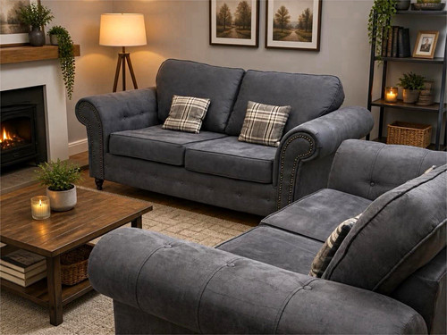 Set dark grey faux - 2,