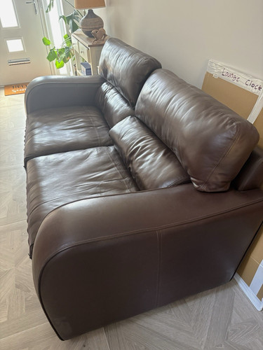 John lewis brown leather - john, sofa