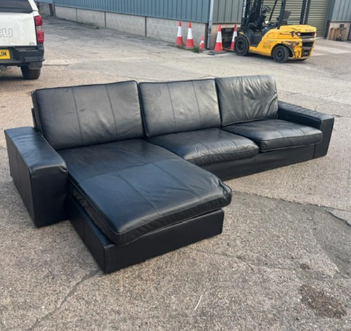 Dfs black leather - leather, corner